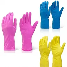 HOUSEHOLD LATEX RUBBER GLOVES- PINK