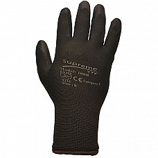 Black Polyurethane Coated Gloves 100B