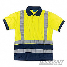 Tough Grit Hi-Vis 2-Tone Polo Shirt Yellow/Navy