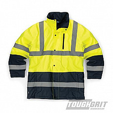 Tough Grit Hi-Vis 2-Tone Waterproof Jacket Yellow/Navy