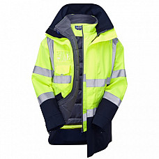 3-in-1 CLOVELLY Anorak (Cl.3) with TORRINGTON Bodywarmer (Cl.2) HV YELLOW/NAVY