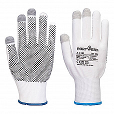 A118 White/Grey Grip 13 PVC Dotted Touchscreen Glove (Pk12)