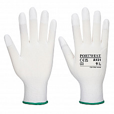 A121 White PU Fingertip Glove