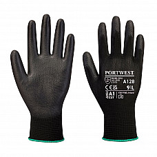 A128 Black PU Palm Glove Latex Free (Retail Pack)