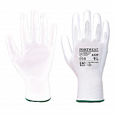 A129 White PU Palm Glove - Carton (480 Pairs)