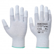 A198 Grey Antistatic PU Fingertip Glove