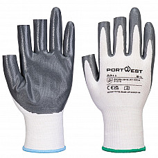 A311 White/Grey Grip 13 Nitrile 3 Fingerless Glove (Pk12)