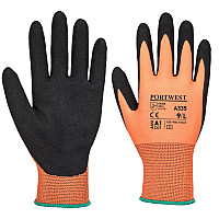 A335 Orange/Black Dermi-Grip NPR15 Nitrile Sandy Glove