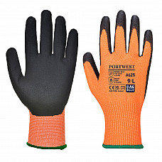 A625 Orange/Black Vis-Tex Cut Resistant Glove - PU