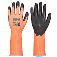 A631 Orange/Black Vis-Tex Cut Glove Long Cuff