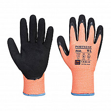 A646 Orange/Black Vis-Tex Winter HR Cut Glove Nitrile