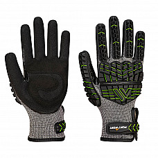 A755 Black/Green VHR15 Nitrile Foam Impact Glove