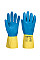 A801 Yellow/Blue Double Dipped Latex Gauntlet