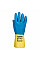 A801 Yellow/Blue Double Dipped Latex Gauntlet