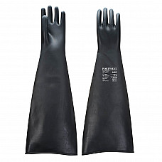 A803 Black Heavyweight Latex Rubber Gauntlet 600mm