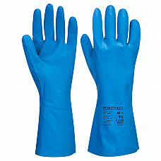 A814 Blue Food Approved Nitrile Gauntlet