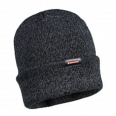 B026 Black Insulated Reflective Knit Beanie