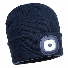 B029 Navy Beanie USB Rechargeable LED Head Light