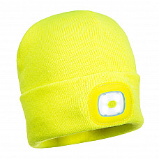 B029 Yellow Beanie USB Rechargeable LED Head Light