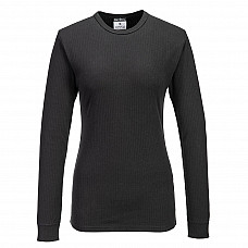 B126 Black Women's Thermal T-Shirt Long Sleeve