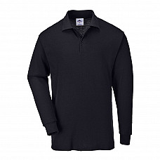 B212 Black Genoa Long Sleeved Polo Shirt