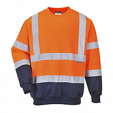 B306 Orange/Navy Hi-Vis Contrast Sweatshirt