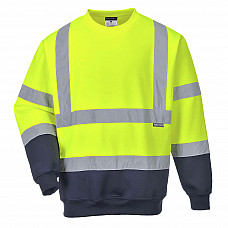 B306 Yellow/Navy Hi-Vis Contrast Sweatshirt