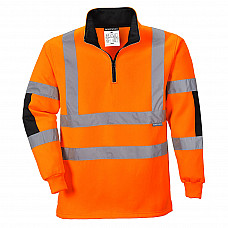 B308 Orange Xenon Hi-Vis Rugby Shirt