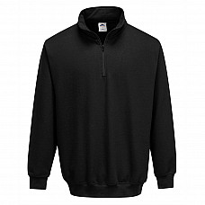 B309 Black Sorrento Zip Neck Sweatshirt