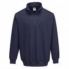 B309 Navy Sorrento Zip Neck Sweatshirt