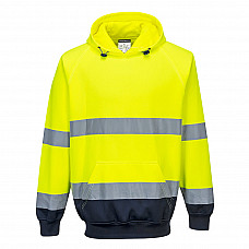 B316 Yellow/Navy Hi-Vis Contrast Hoodie