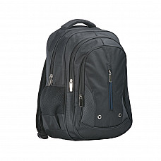 B916 Black Triple Pocket Backpack