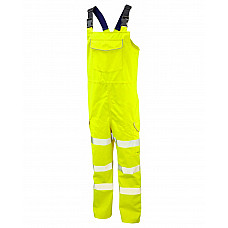 NORTHAM ISO 20471 Cl 2 EcoViz 10K Breathable Bib & Brace HV YELLOW