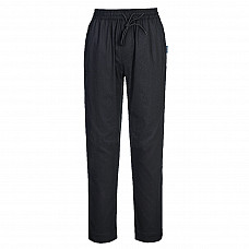 C076 Black Cotton Mesh Air Chef Trousers