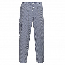 C078 Blue Check Chester Chefs Trousers