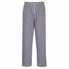 C079 Blue Check Tall Bromley Chefs Trousers