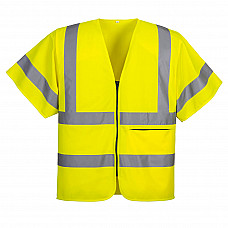 C372 Yellow Hi-Vis Band and Brace Zip Vest S/S