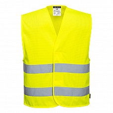 C374 Yellow Hi-Vis Mesh Two Band Vest