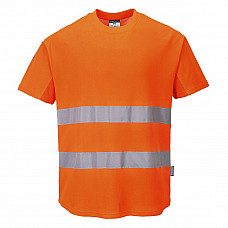 C394 Orange Hi-Vis Cotton Comfort Mesh Insert T-Shirt S/S