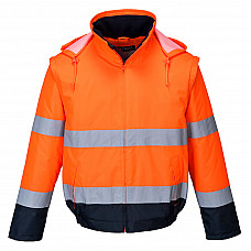 C464 Orange/Navy Hi-Vis 2-in-1 Contrast Essential Lite Bomber Jacket