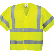 C471 Yellow Hi-Vis Short Sleeved Vest