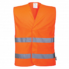 C474 Orange Hi-Vis Two Band Vest