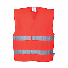 C474 Red Hi-Vis Two Band Vest