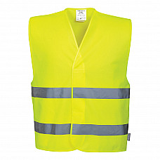 C474 Yellow Hi-Vis Two Band Vest