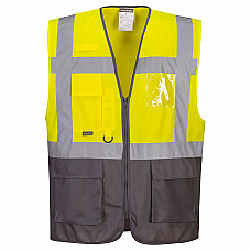 C476 Yellow/Grey Warsaw Hi-Vis Contrast Executive Vest