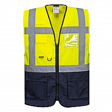 C476 Yellow/Navy Warsaw Hi-Vis Contrast Executive Vest