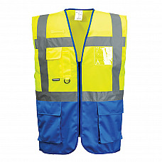 C476 Yellow/Royal Warsaw Hi-Vis Contrast Executive Vest