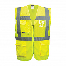 C496 Yellow Madrid Hi-Vis Half Mesh Executive Vest