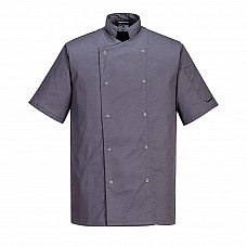 C733 Slate Grey Cumbria Chefs Jacket S/S