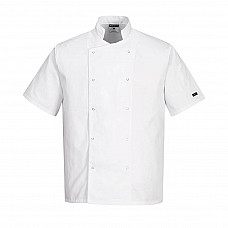 C733 White Cumbria Chefs Jacket S/S